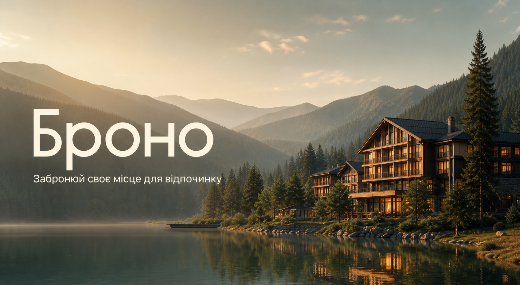 Карпатський готель біля гірського озера